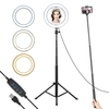 8, 6 pouces / 22 cm de diamètre 3000-6000K bicolore 10 niveaux de lumière vidéo annulaire LED à intensité variable