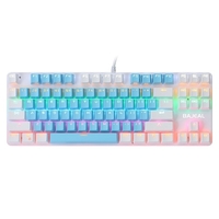 87 touches clavier mécanique filaire clavier mécanique à lumière mixte avec bouton de suspension de commutateur bleu mécanique