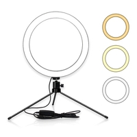 8inch Table LED Ring Light 3200-5600K 3 couleurs 10 niveaux de luminosité réglable