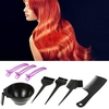 8pcs cheveux Teinture outil Hair Coloring Kit Salon Dyeing Brosse Peigne Bowl Sectionnement Clips Set noir coiffure outil