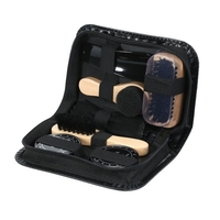 8PCS Shoe Shine Care Kit Brosses polonaises noires et neutres pour bottes Chaussures Sneakers Style 1