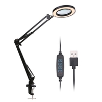 8X loupe avec LED pince à pince lumière 10 niveaux luminosité réglable dimmable 3 couleurs lampe de bureau à changement de température