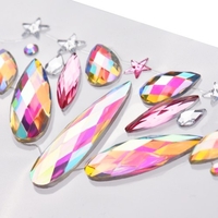 9 ensembles Adhésions de visage bricoleurs gemmes de sirène Bijoux de visage Stick On Crystal Rhinestone Festival Face Gemstones Adhésion de pierres gemmes Larmes arc-en-ciel Pierres Geux Face Tatouages temporaires Adhésions pour les fêtes Costumes