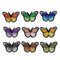 9 pièces de fer à repasser papillon sur des patchs de différentes couleurs,  des patchs d