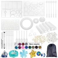 94PCS résine coulée silicone moule bricolage résine pendentif faisant la technologie pour les bijoux