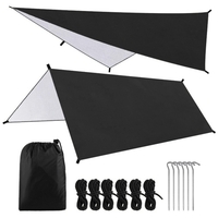 9.8 * 9.8ft Multifunctional Waterproof Camping Tarp Hammock Sunshade Tent Rain Shelter Lightweight Outdoor Tarpaulin Canopy for Camping Beach Picnic