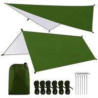 9.8 * 9.8ft Multifunctional Waterproof Camping Tarp Hammock Sunshade Tent Rain Shelter Lightweight Outdoor Tarpaulin Canopy for Camping Beach Picnic
