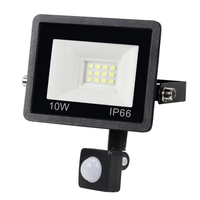 A C180-240V 10W 12LEDs Détecteur de mouvement PIR Conception à induction humaine Projecteur S-pot Lampe Éclairage extérieur IP66 Résistance à l
