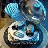A10 True Wireless Headphones Bluetooth 5.0 Mini TWS Earbuds Sweatproof Sport Headset In-ear Earphones with Mic Charging Case Battery Digital Display