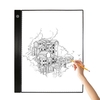A3 LED Tracing Light Box Pad Tablette Graphique 4mm Ultra-Mince Planche À Dessin Copyboard 3 Niveaux Gradation avec Échelle Séparée Plaque Clips Câble USB pour Artiste Animation Conception Croquis Calligraphie