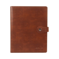 A4 affaires portefeuille en cuir avec calculatrice classeur carte Slot Manager bureau Document Pad porte-documents PU dossier pour homme d
