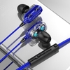 A4 filaire écouteur double pilote 3, 5 mm port basse stéréo intra-auriculaire sport écouteur étanche (version à quatre haut-parleurs,  bleu)