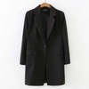 Abody femmes manteau cranté revers col bouton poches couleur unie décontracté costume d