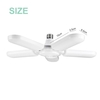 AC 175-265V lumière LED pliable lumière de garage déformable Plafonniers LED Ampoule à lame de ventilateur avec 5 lames réglables E26 / E27 Lumière blanche froide pour l