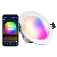 AC100-240V 9W 7.3 pouces LEDs RGB + CCT Intelligent encastré éclairage Downlight