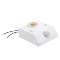 AC100-265V 50W (Max.) Mini capteur de mouvement PIR E27 Support de douille de base de lampe Adopté Sensible 3 niveaux de contrôle de la lumière / 3 niveaux de retard réglable Technologie humaine infrarouge