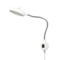 AC110-250V 1W 21LEDs Machine à coudre Lampe lumineuse Bouton rotatif Dimmable Luminosité réglable Base fixe Tube flexible pliable Conception de col de cygne pour les tâches ménagères