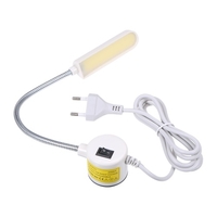 AC110-250V 6W COB Machine à coudre lampe légère Base fixe Tube pliable Flexible col de cygne conception pour les travaux ménagers tâches ménagères corvées