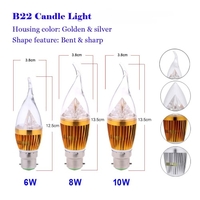 AC110V 8W B22 LED bougie ampoule lumière argent Rawai lustre Dimmable lampe pratique décoratifs éconergétiques Accueil Bubble éclairage luminaire blanc