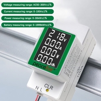 AC50-300V/100A affichage numérique multifonctionnel Rail de guidage Table testeur de tension ampèremètre écran LCD voltmètre avec rétro-éclairage