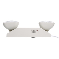 AC85-265V Lampe de secours à LED à deux têtes,  1800mAh,  réglable,  avec lampe murale,  pour utilisation dans le garage et le sous-sol à usage résidentiel