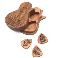 Accessoires pour guitare Bois Pick Guitar Pick Box bois