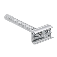 Acier inoxydable Double Edge Razor sécurité avec Double-bord en acier inoxydable 20pcs Lames traditionnels Hommes rasoir Set