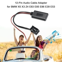 Adaptateur de câble audio Récepteur BT Port 12Pin pour BMW X5 X3 Z4 E83 E85 E86 E39 E53