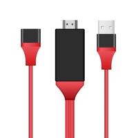Adaptateur de câble HDTV 1080P Convertisseur audio vidéo USB 2.0 vers HD Plug and Play alimenté par USB Compatible avec Smartphone iOS Tablette PC Smartphone Android