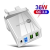 Adaptateur de charge rapide 36W PD C-harger F-ast avec 3 ports de charge USB Voyage C-hargers Portable pour voyage en plein air