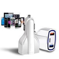 Adaptateur de chargeur de voiture 12-24V PD et dispositif de charge rapide à triple port USB double