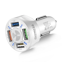 Adaptateur de chargeur de voiture 4 en 1 Dispositif de charge rapide USB 7A 35W avec lumière LED pour véhicule tout-terrain SUV de voiture 12-32V