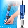 Adaptateur de pistolet à rivets pour perceuse électrique outil de rivetage sans fil avec clé 100 pièces rivets poignée amovible 3/32 