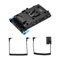 Adaptateur de plaque de batterie Andoer V Mount V-lock avec pince à tige double trou 15 mm NP-FZ100 Remplacement de batterie factice pour Sony A7Ⅲ A7RⅢ A9 A7R Ⅳ A6600 Caméra Vidéo Moniteur de lumière vidéo Enregistreur audio Microphone