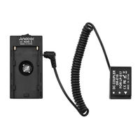 Adaptateur de support de plaque de batterie Andoer NP-F970 F750 avec double interface USB + coupleur de batterie factice LP-E17