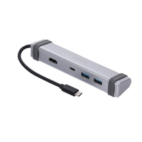 Adaptateur multifonctionnel de type C GODO 4-en-1 Type C à 4K * Port HD 2K Hub 2 ports USB 3.0 Concentrateur pour tous les périphériques informatiques dotés de la technologie de type C Silver