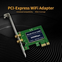 Adaptateur WiFi PCI-Express Wireless 300Mbps 2.4G Adaptateur réseau sans fil Cartes PCIe Wi-Fi Adaptateurs Wi-Fi