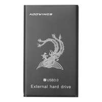 ADDWINGS 2.5 pouces Portable 2 To Disque Dur Externe USB3.0 Mobile HDD Haute Sécurité Auto Copie Compatible avec Ordinateur De Bureau Noir