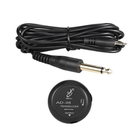 Adeline AD-35 Mini Piezo Pickup Contact Microphone Transducteur avec fiche de sortie de 6, 35 mm Câble de 3 mètres pour violon classique Acoustique Classique Violon Ukulélé