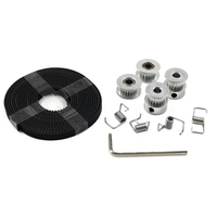 Aibecy 2Pcs GT2 Poulie Roue 20 Dents Alésage 5mm + 2m GT2 Courroie De Distribution 6mm Largeur + 2Pcs Pignon + 4Pcs Ressort De Torsion Tendeur