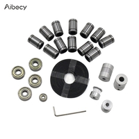 Aibecy 3D Printer Parts Kit de mouvement linéaire LM8UU 608ZZ 624ZZ Roulements Coupleur Arbre 20 Dents Poulie Roues 2M GT2 Ceintures