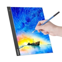 Aibecy LED A3 Panneau lumineux Tablette graphique Tablette lumineuse Tablette numérique Copyboard avec luminosité réglable à 3 niveaux pour tracer le dessin Copier Affichage des fournitures de peinture au diamant