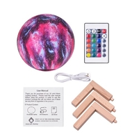Aibecy LED Moon Lamp Moon Night Light Imprimé en 3D Grande lampe lunaire avec support Câble USB 16 couleurs éclatantes Télécommande et TouchControl Luminosité rechargeable Luminosité réglable pour la maison pour enfants Femmes Halloween Cadeaux d