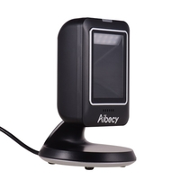 Aibecy MP6300Y 1D / 2D / QR Scanner de codes à barres omnidirectionnel USB Lecteur de codes à barres câblé Image CMOS mains libres pour supermarché librairie hôpital de détail
