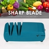 Aiguiseur de couteaux électrique professionnel pour couteaux dentelés droits et cisailles de cuisine avec meule à aiguiser diamantée à 3 étages pour bords tranchants durables avec 3 meules de ponçage remplaçables et brosse propre