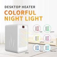 Ailgely 1200W petit espace chauffage ventilateur électrique en céramique chauffage avec 3 vitesses ajustement 2 Modes 6H minuterie 7 couleurs lumières surchauffe et Tip-Over Protection bureau chauffage pour usage intérieur