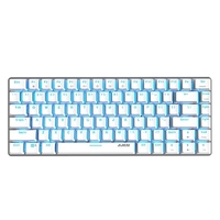 Ajazz AK33 82 touches clavier mécanique filaire USB clavier de jeu rétroéclairé monochromatique blanc avec commutateurs bleus