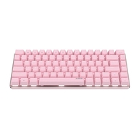 Ajazz AK33 82 touches clavier mécanique filaire USB clavier monochromatique blanc rétro-éclairage de bureau de jeu rose avec commutateurs rouges