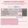 Ajazz AK33 82 touches clavier mécanique filaire USB monochromatique rétro-éclairage blanc clavier de bureau de jeu rose avec commutateurs bleus