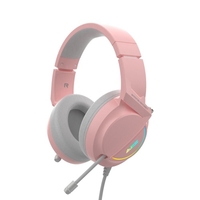 Ajazz AX365 7.1 canaux Surround Gaming Headset antibruit rétractable MIC casque écouteurs écouteurs doux 50 mm pilotes rose